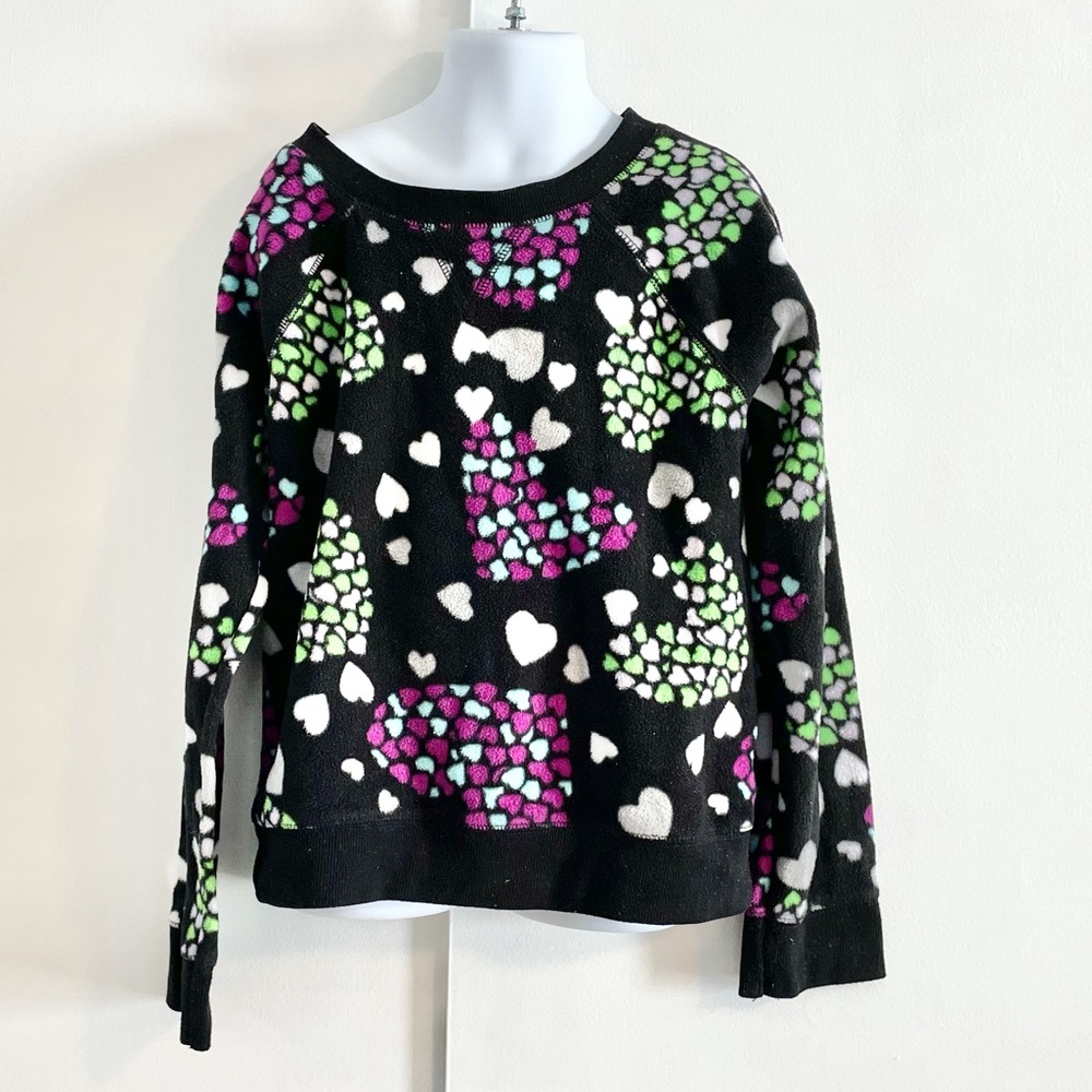Girl’s Crewneck HEARTS Fleece Size M 7/8